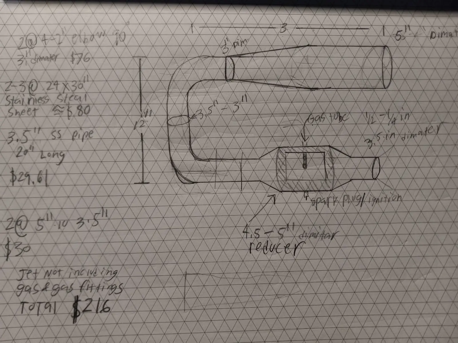 My crappy blueprints I made on isometric graph paper